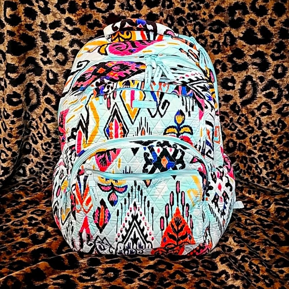 Vera Bradley Backpack Lighten Up Essentials Laptop Bag Pueblo Signature Print
